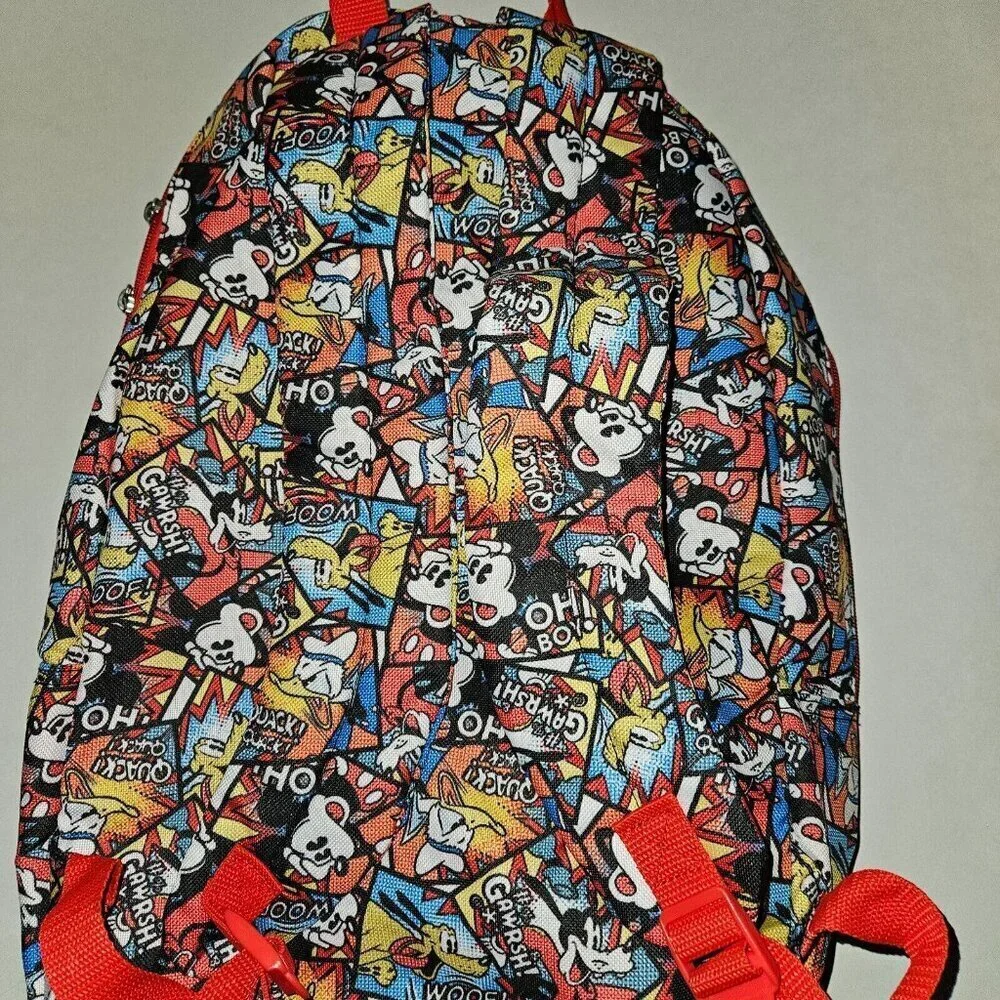 Disney Parks Mickey Mouse Lightweight Backpack Red Black Oh Boy Donald Goofy